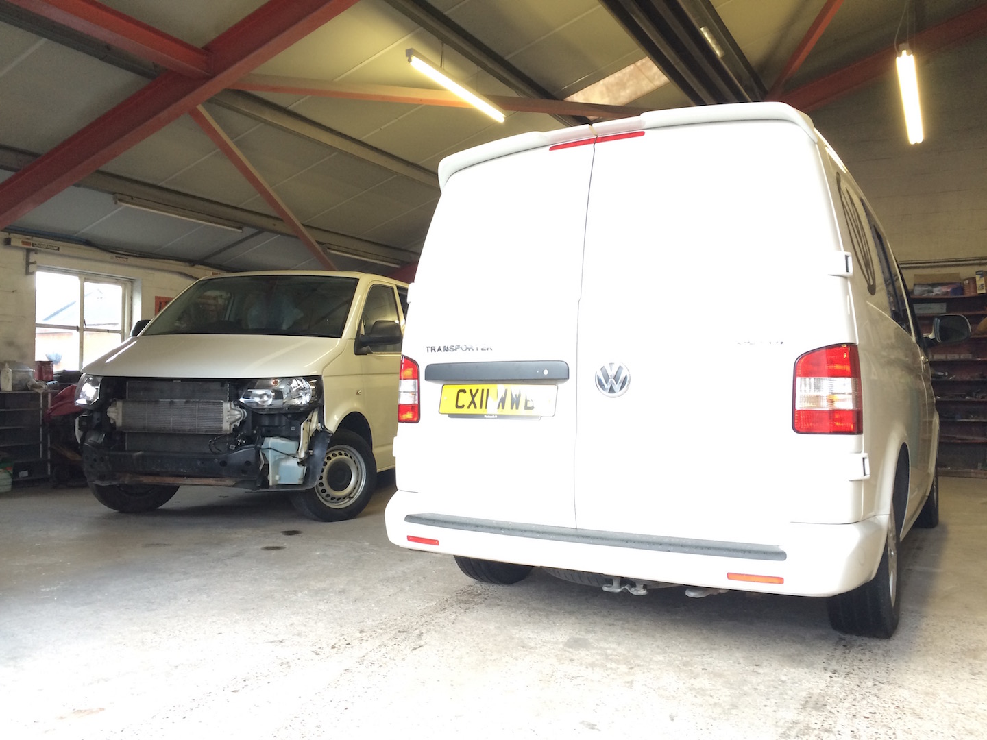 VW T5 camper van conversion prep 2