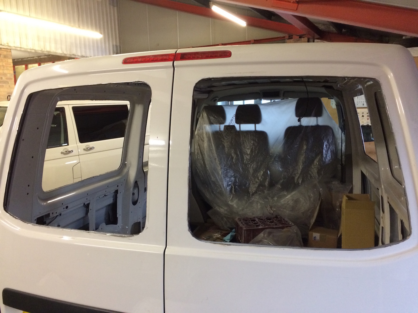 VW T5 camper van rear window fitting